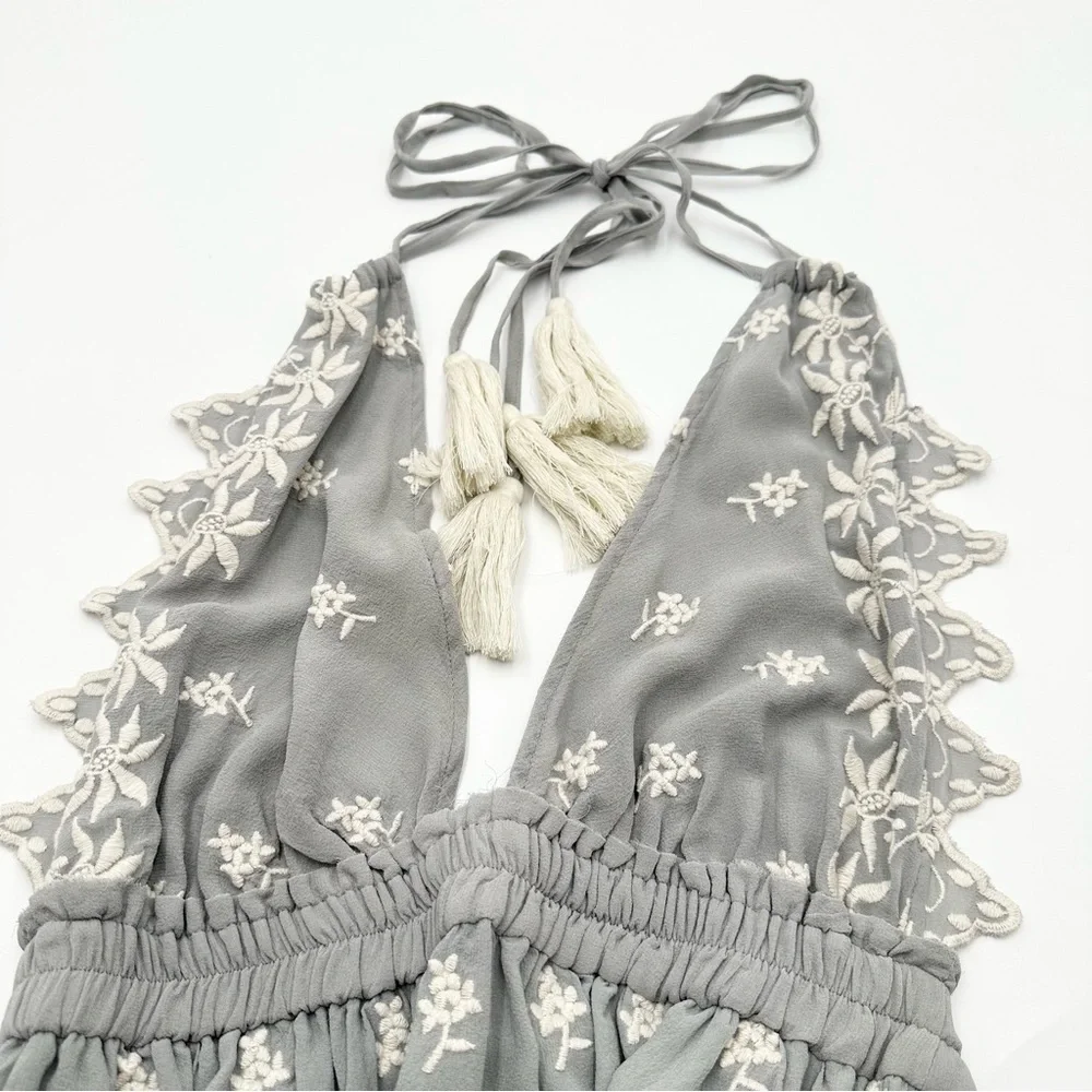 LoveShackFancy Isabel Dress in Dusty Sage Summer Garden - Picture 10 of 16